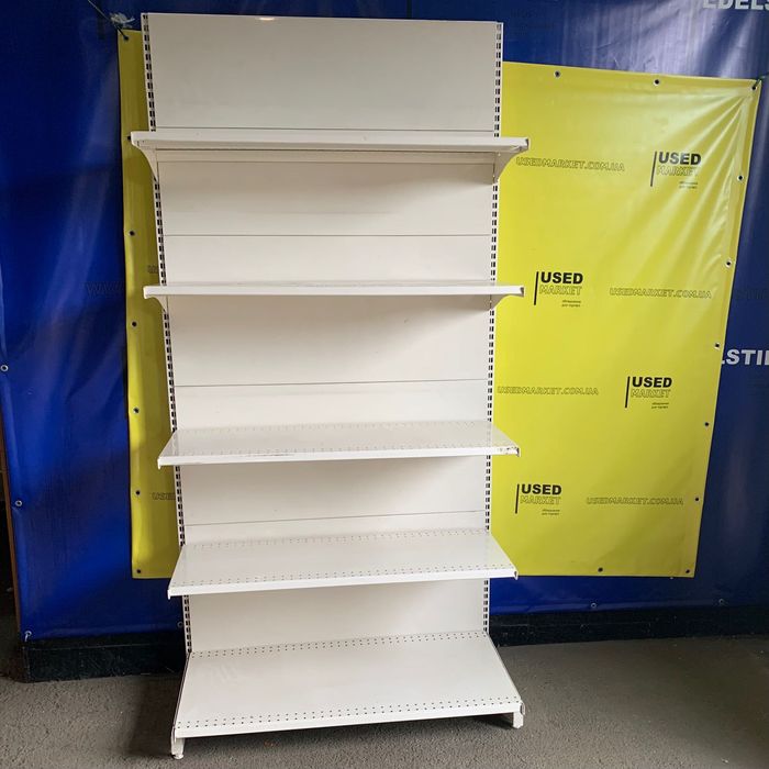 Торгові металеві стелажі Бу з полицями або перфопанелями для магазинів