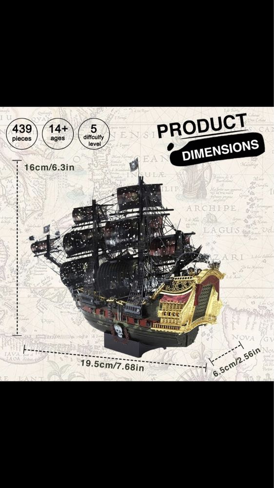 3D-пазл, корабель «Помста королеви Анни»