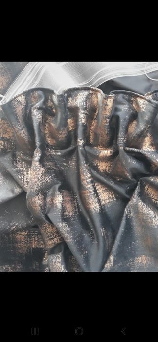 NOWA! Zasłona welurowa czarna ze złotem