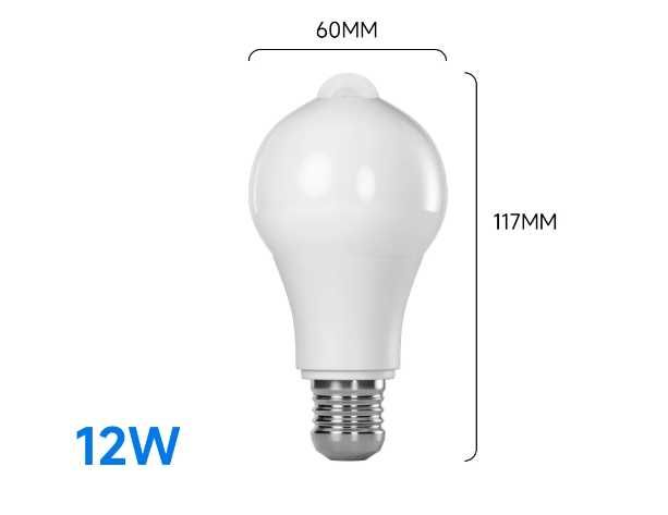 12W PIR żarówka LED z czujnikiem ruchu