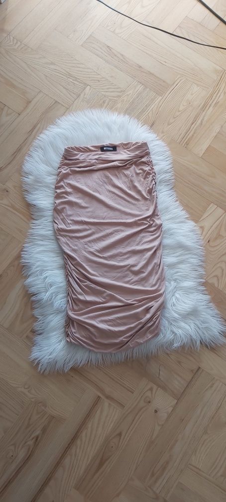 Spódnica dopasowana missguided 34  marszczenie midi tuba wysoki stan