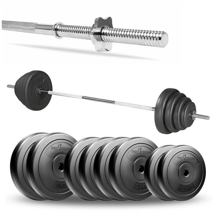 Zestaw do ćwiczeń 30kg ze sztangą  gryfem prostym 180cm obciążenia