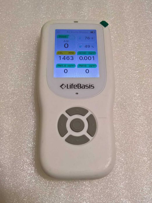 Monitor Jakości Powietrza 10w1 CO2 PM2.5 HCHO LifeBasis HAQ66-Schwarz