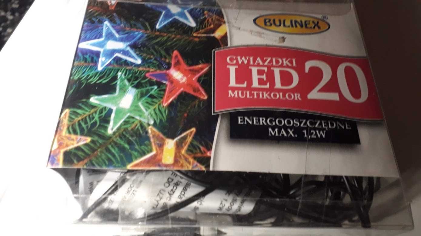 girlanda świetlna 20 led gwiazdki multikolor diody led na prąd