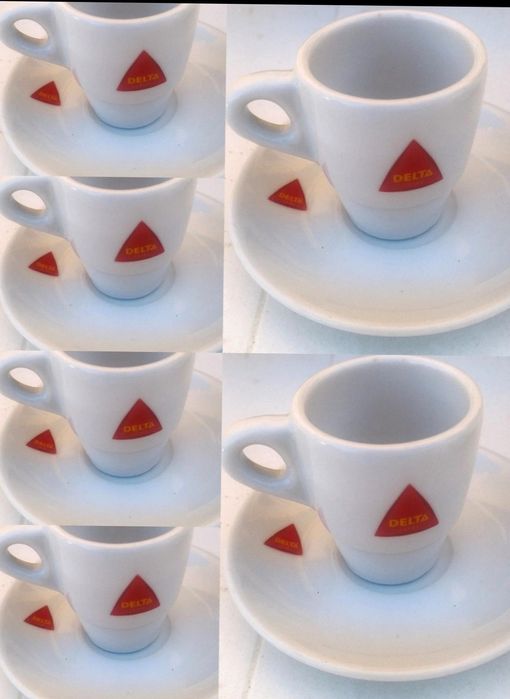 Chávena café com pires porcelana  Delta, coleccionadores com  várias d