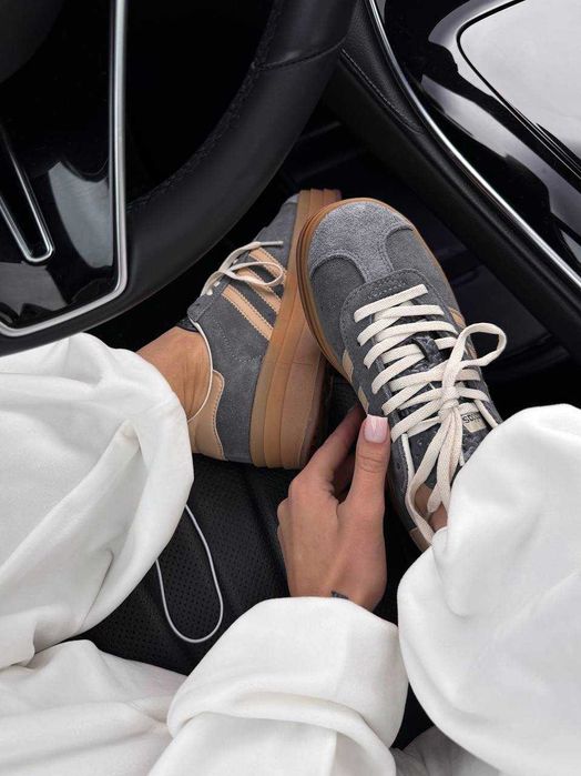 Кросівки Adidas Gazelle Bold Platform grey premium