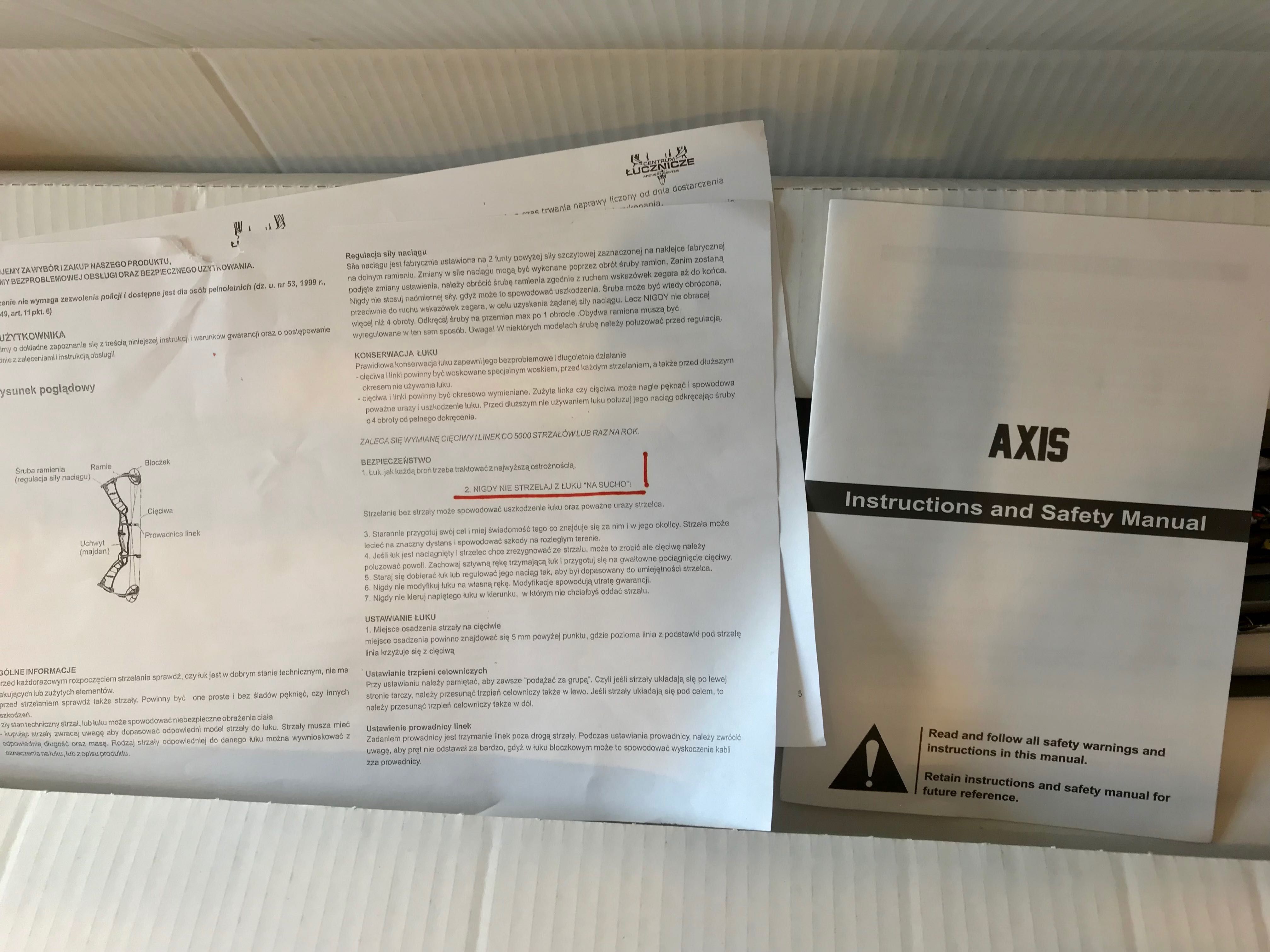ŁUK bloczkowy AXIS 2.5 celownik IQ Retina stabilizator APACHE 8''