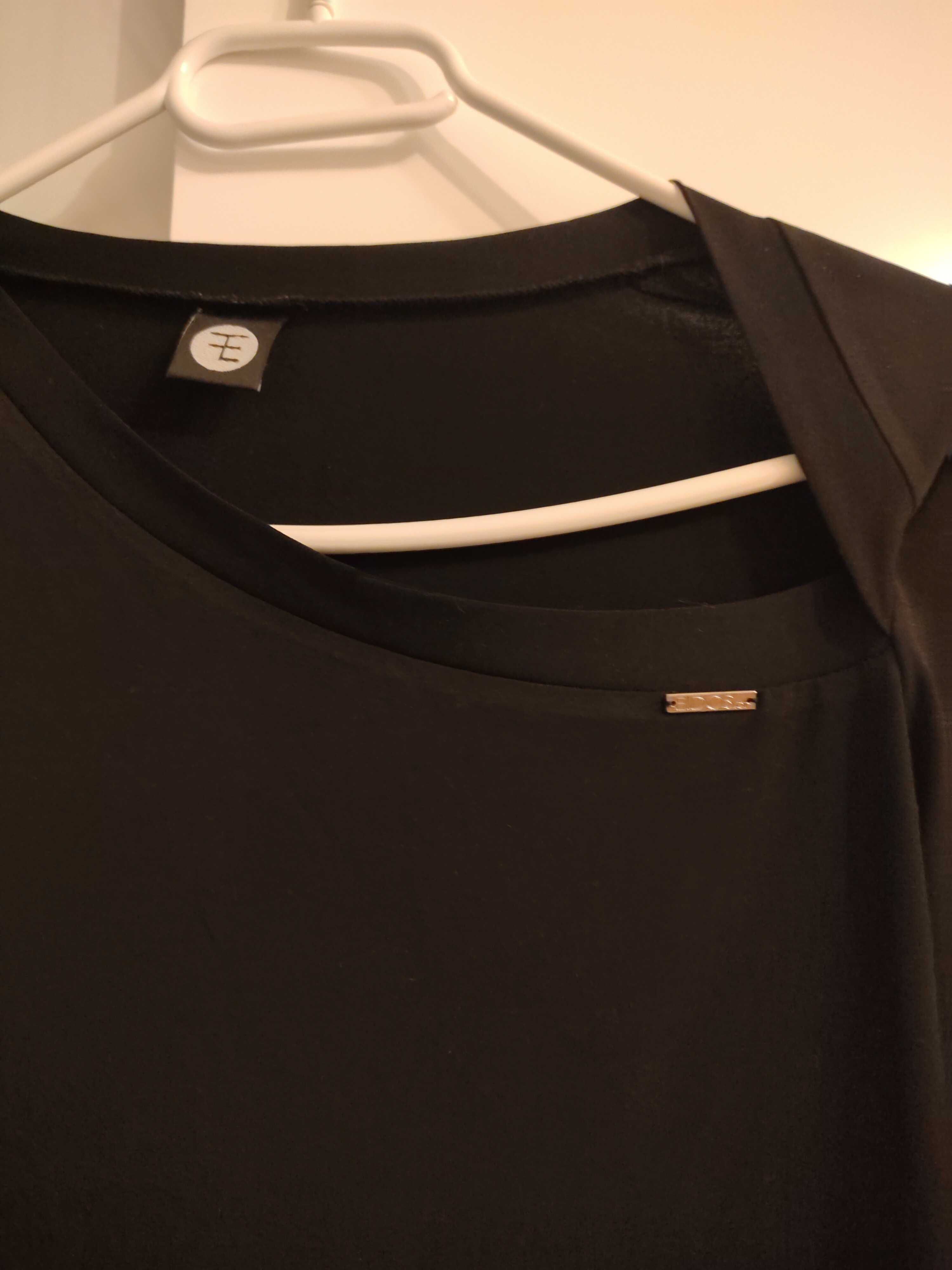Bluzka Eidos czarna z asymetrycznym dekoltem XS 34-36