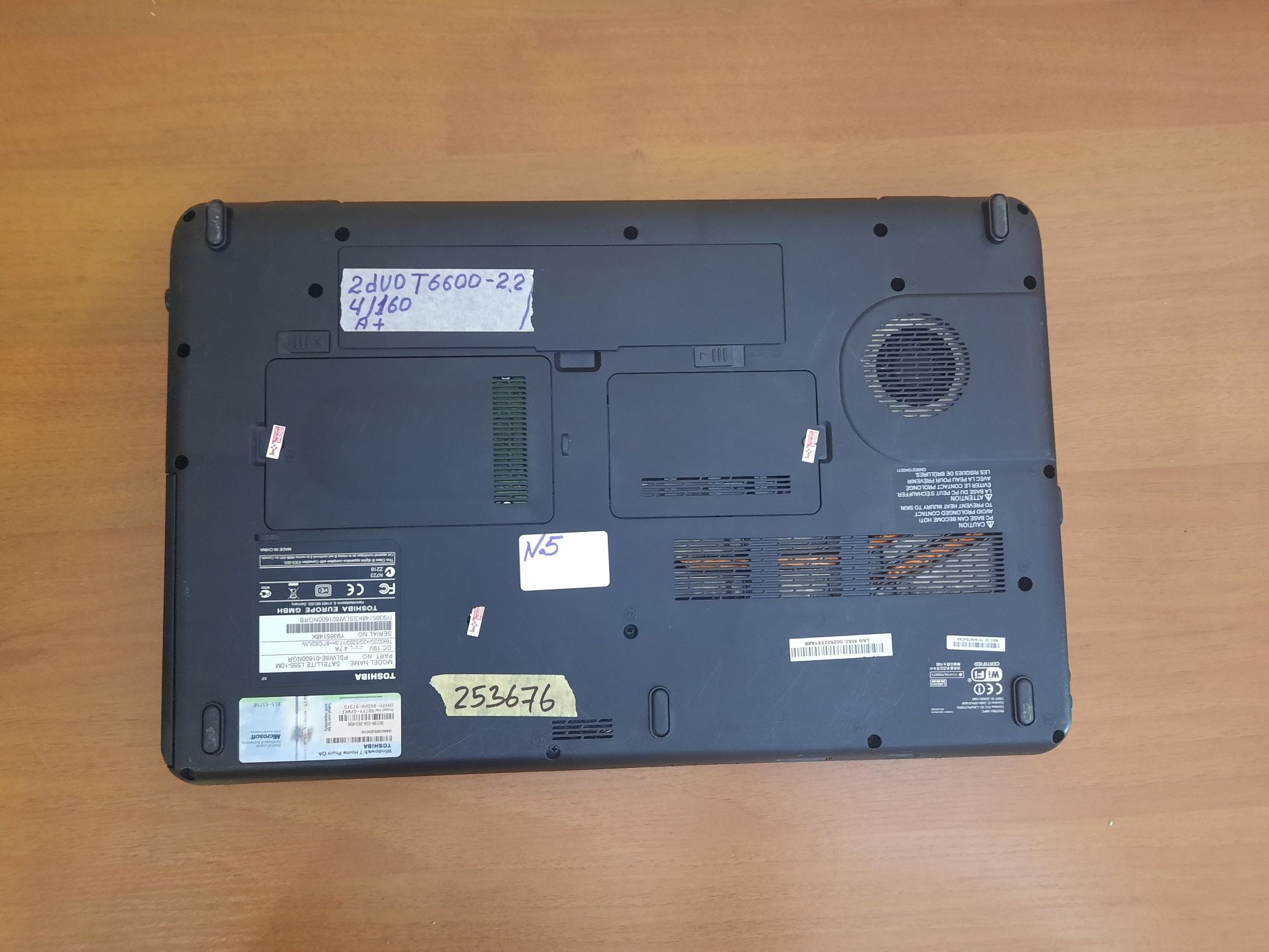 Ноутбук TOSHIBA L555 17,3"/ Intel 2 Duo/ 4 Гб/ 160 Гб/ БатареяРобоча