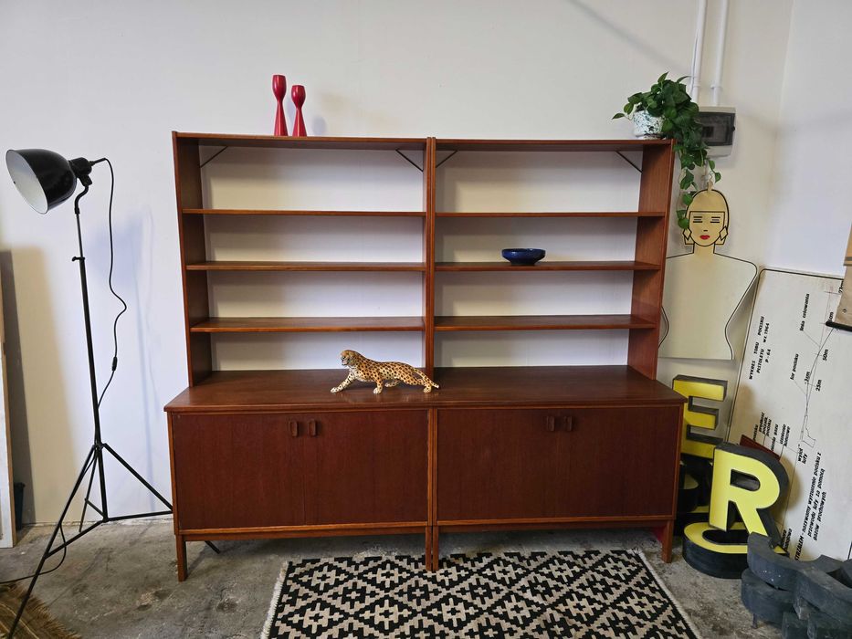 Tekowy skandynawski REGAŁ biblioteczka bookcase 1960 - Łódź