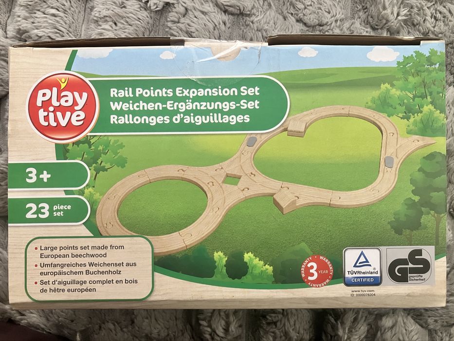 Playtive zestaw torów drewnianych 23 el. rozjazdy kolejki