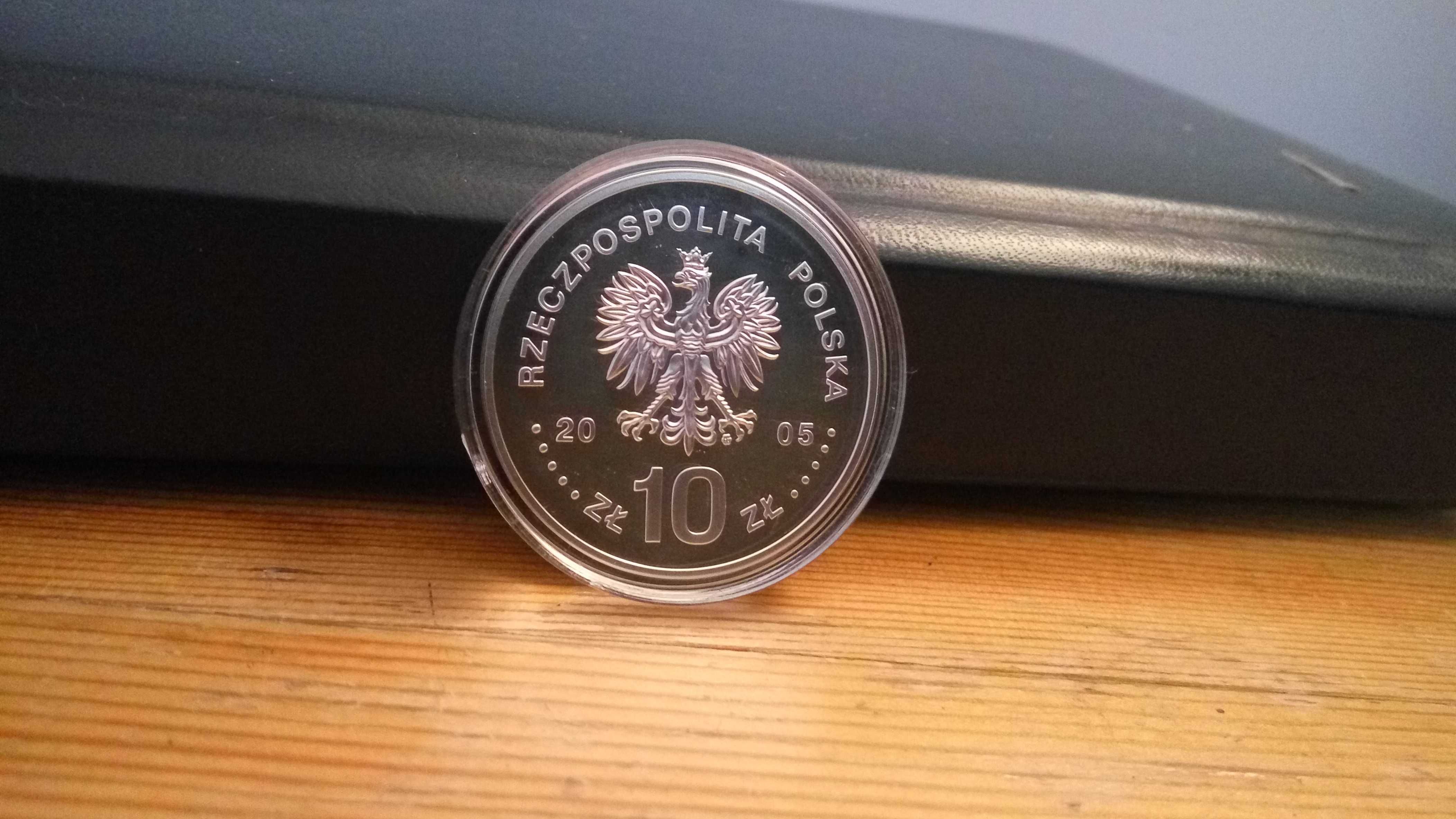 Moneta srebro, Polska 10 zł, August II Mocny postać, 2005, mennicza