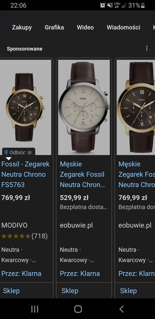 Fossil FS5763 NEUTRA zegarek męski