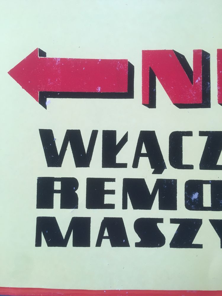 Tablica retro prl nie wylaczac remont maszyny