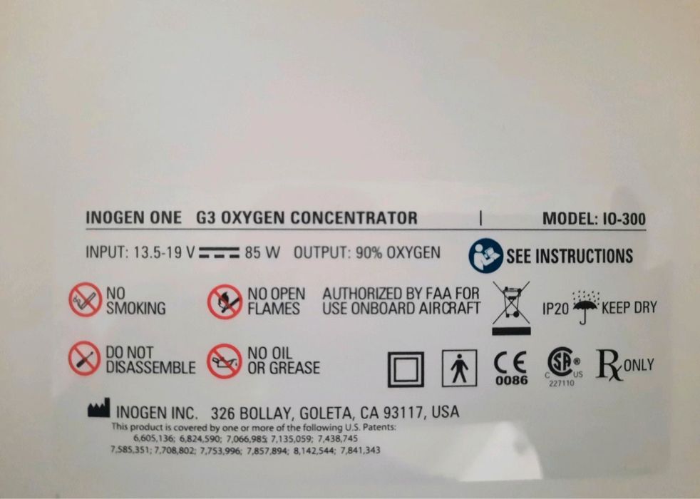 Портативний концентратор кисню Inogen ONE G3 мобільний переносний