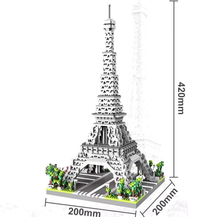 Blocos construção Torre Eiffel, tipo Lego