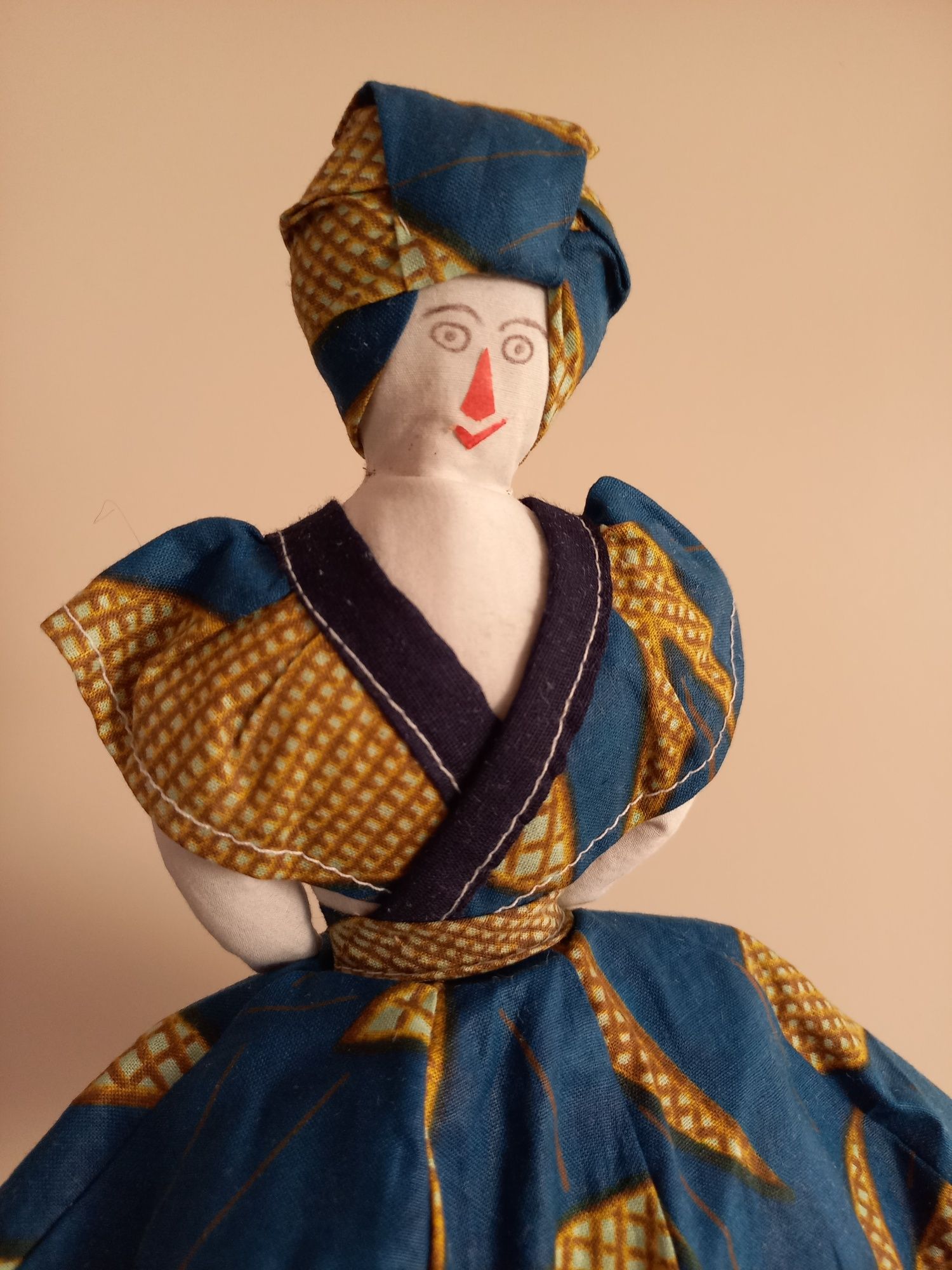 Stara kubańska dwustronna lalka szmacianka vintage retro