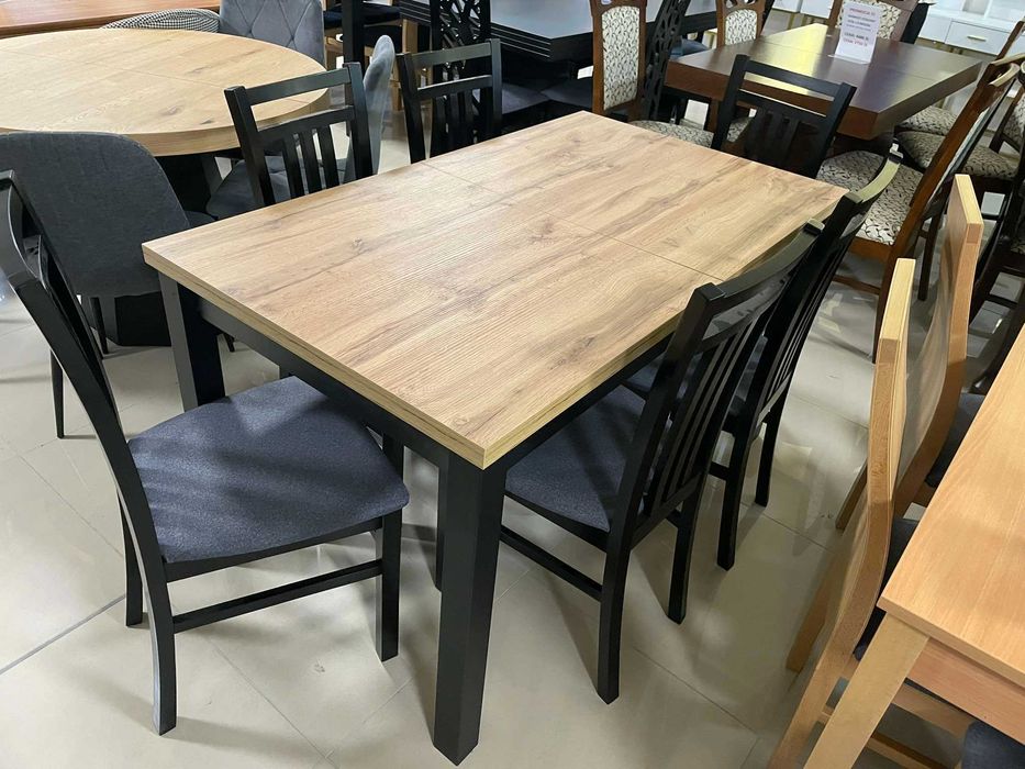 (2LI) Stół rozkładany + 6 krzeseł, dąb wotan 999 zł