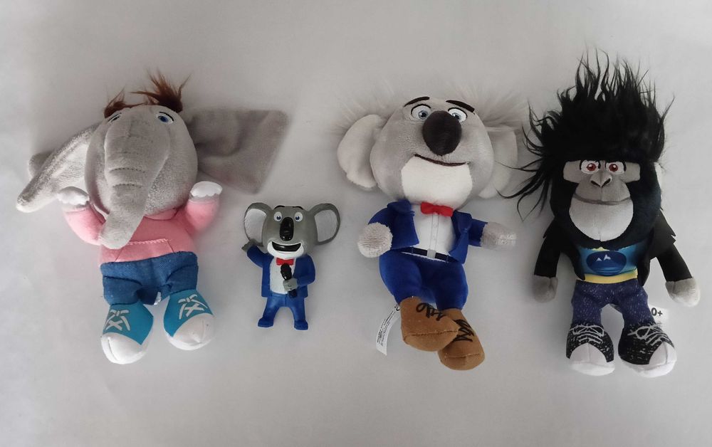 Maskotki i figurka z bajki SING i SING 2 – Buster Moon i Meena Johnny