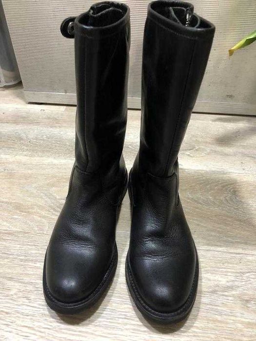 напівчобітки чорні утеплені натуральна шкіра