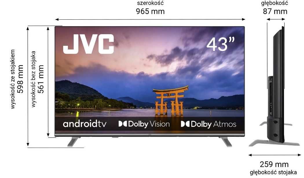 Telewizor JVC LT-43VA7300:  4K UHD, Bluetooth, Wi-Fi, LAN, HDMI 2.1,