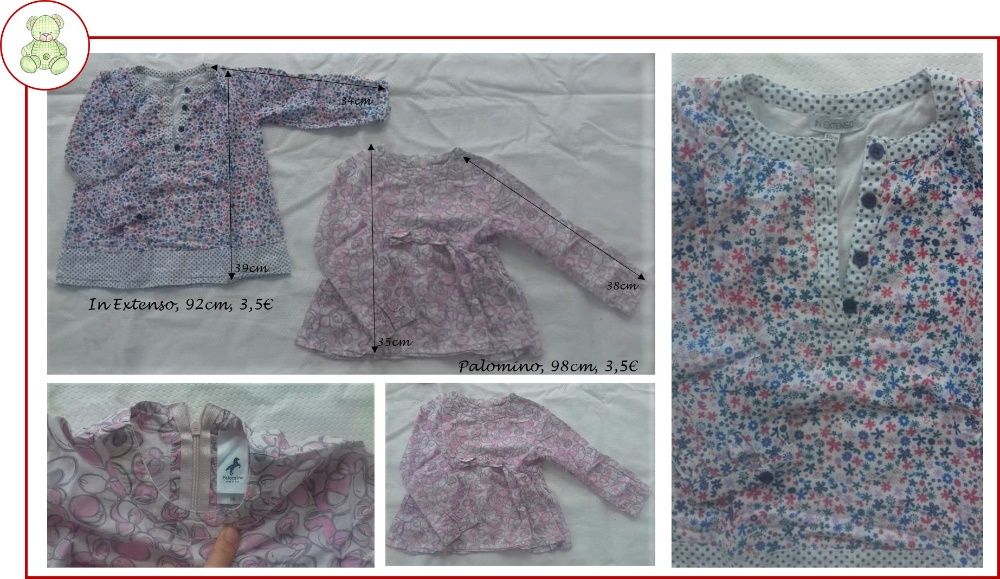 2-3Anos Menina Primavera/Verão - calções, camisas, calças, blusas