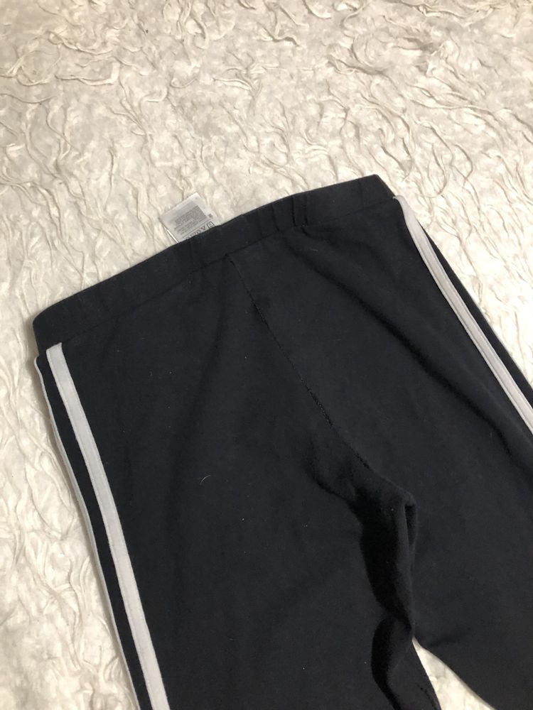 Spodnie dresy legginsy Adidas 3 stripes paski rozmiar XS S czarne