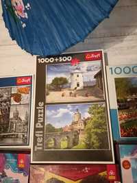 Puzzle 1000 + 2 gry planszowe.