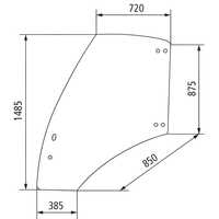 szyba drzwi lewe Deutz-Fahr Agrotron 100, 80, 90, MKIII, MK3, L ACX694