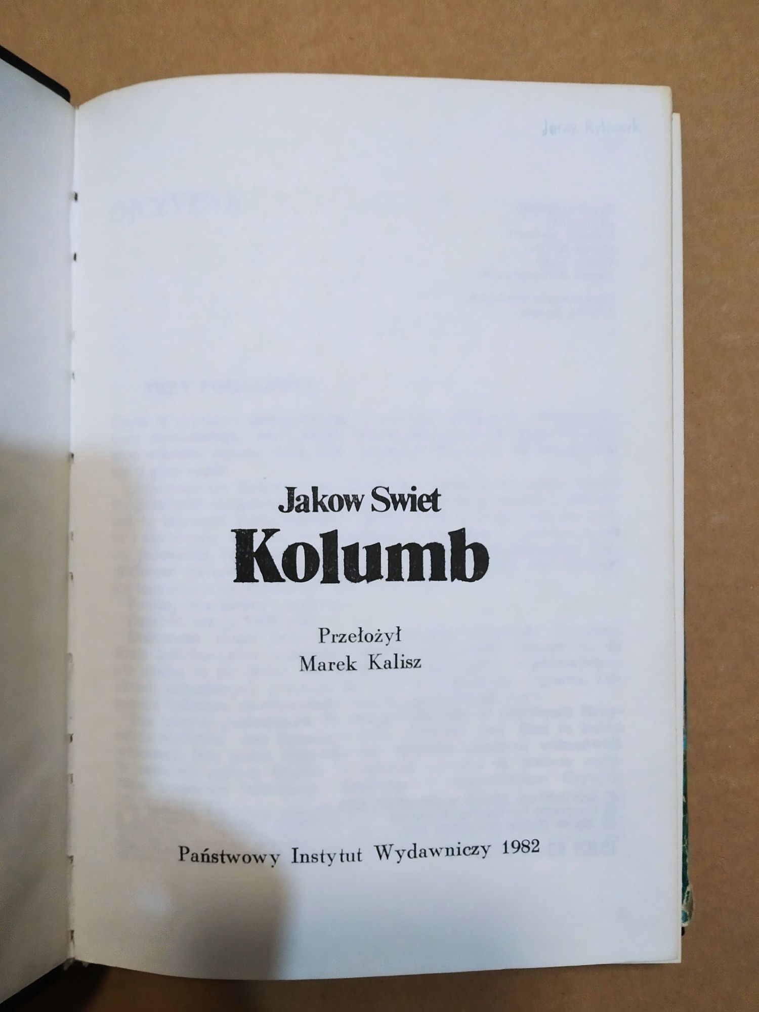 Krzysztof Kolumb biografia - seria biografie wielkich ludzi, J. Swiet