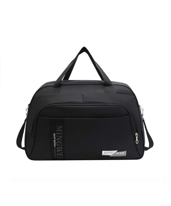 Стильна дорожня сумка чорна з цупкої плащівки