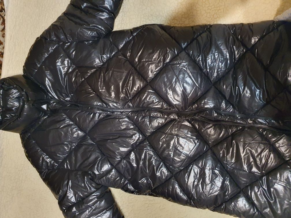 BERSHKA, куртка пуховик-плащ, розмір L, большемерить.
