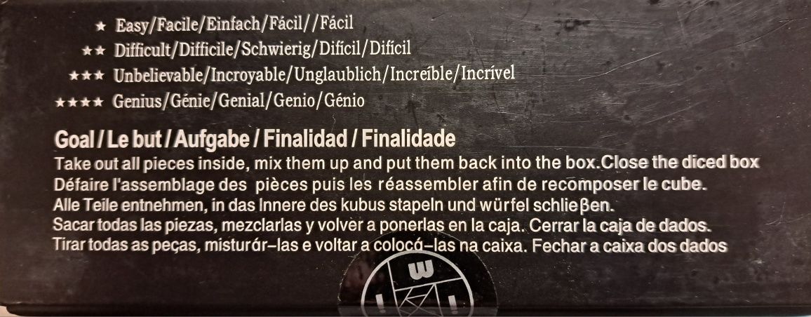Quebra cabeças Dice Box