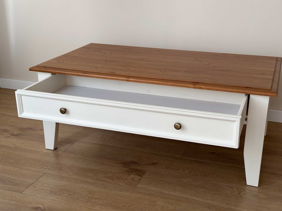 Ława sosnowa - blat w kolorze dębu | rysy, wgniotki, taniej o 830 zł !