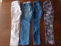 Zestaw, Spodnie jeansowe, jeansy dziewczęce, r.110 H&M,c&a,next