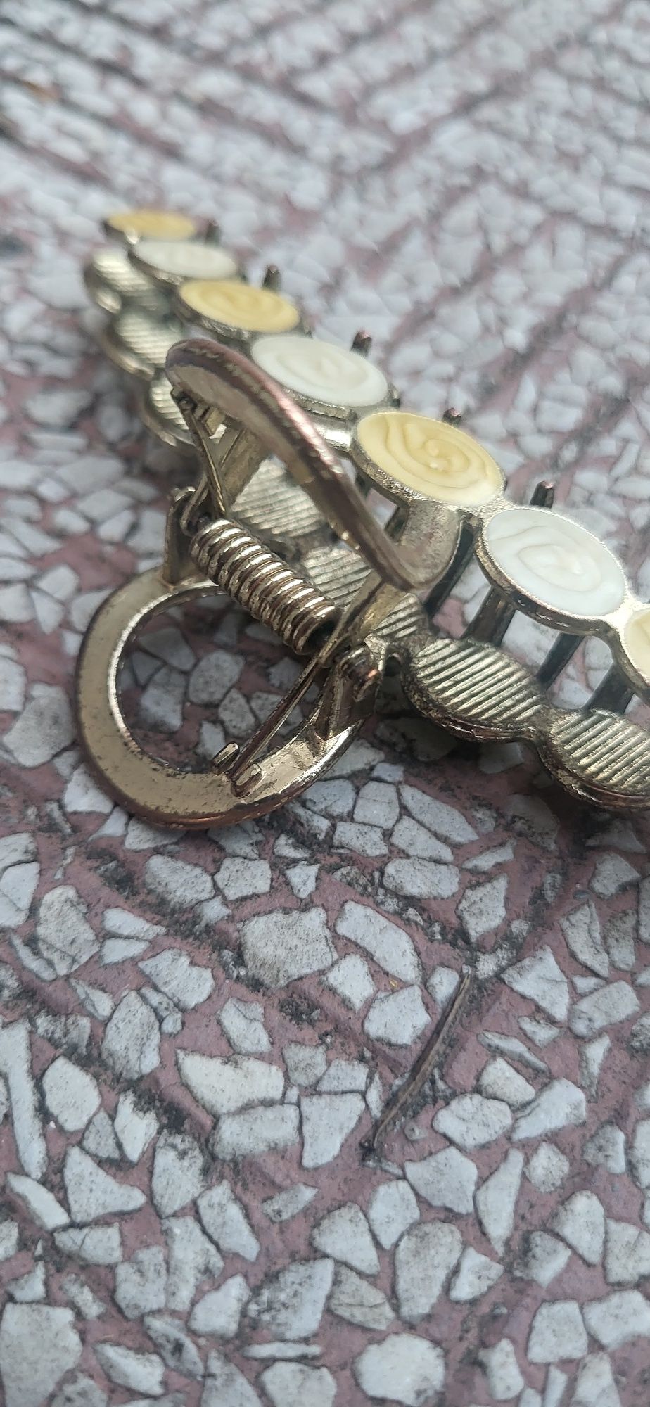 Stara metalowa klamra do włosów  spinka kolekcjonerska