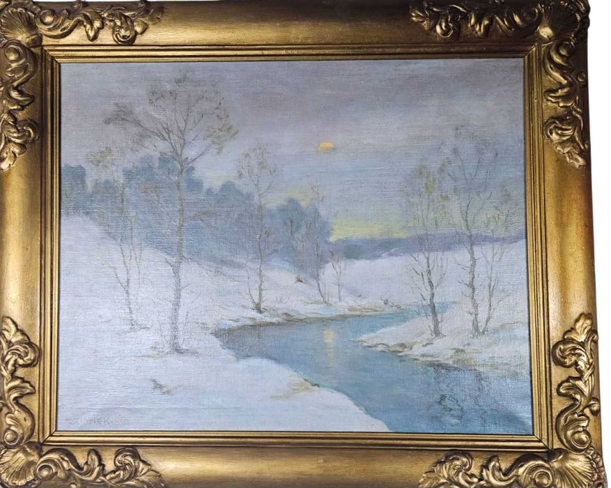 Teodor Ziomek Pejzaż zimowy olej