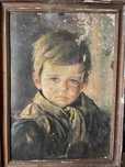 quadro antigo de menino a chorar