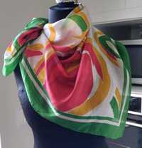 Letnia jedwabna apaszka chusta delikatna duża summer silk shawl