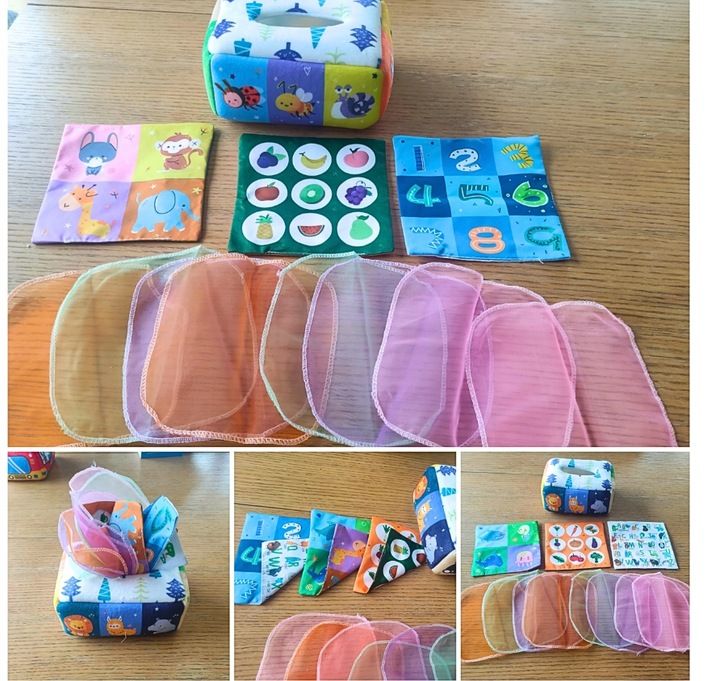 Sorter Pudełko Z Chusteczkami Pluszowe Sensoryczne Montessori Zwierząt