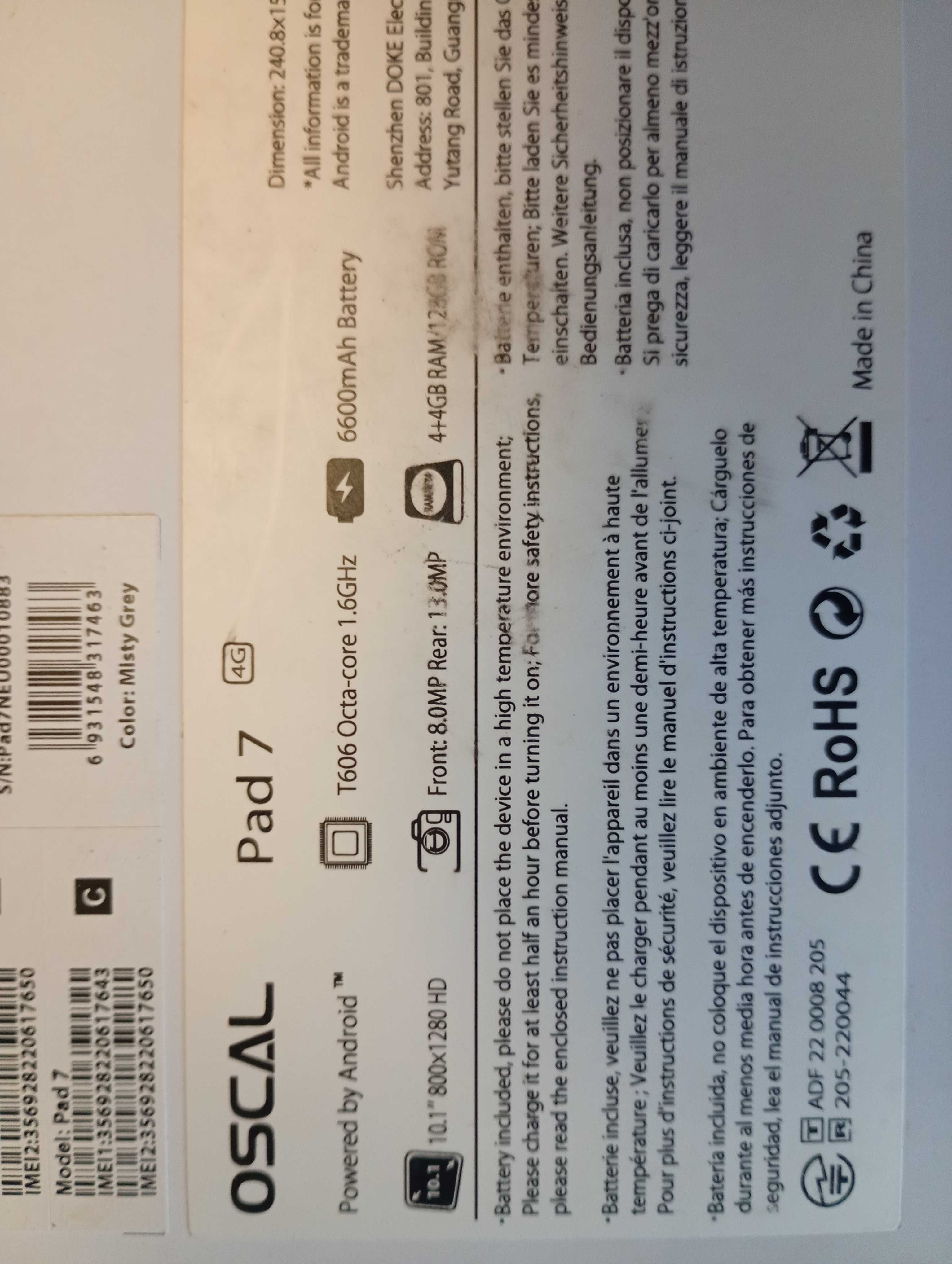 Планшет OSCAL pad 7