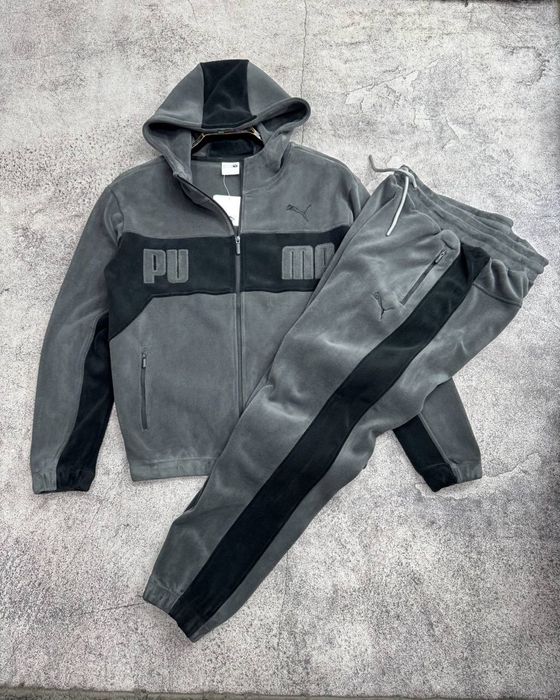 Теплий спортивний костюм puma  Розміри L XL XXL 3XL 4XL флісовий пума