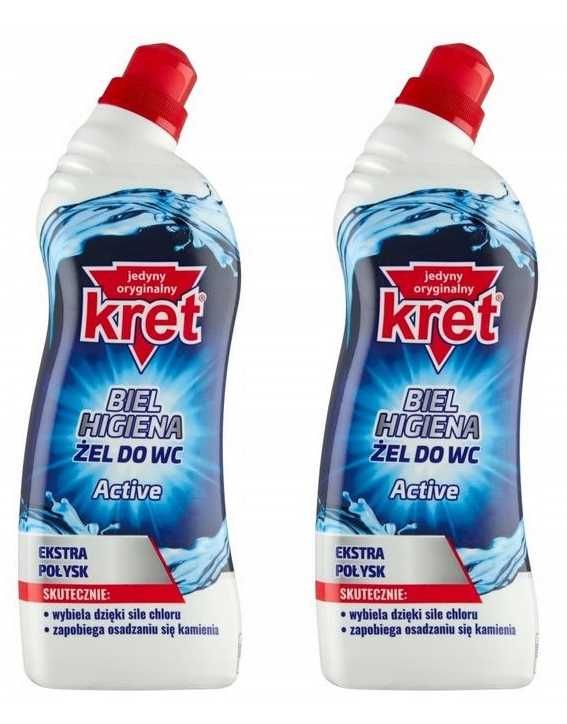 2 x Kret Żel do WC ACTIVE Extra Połysk 750 ml750 ml