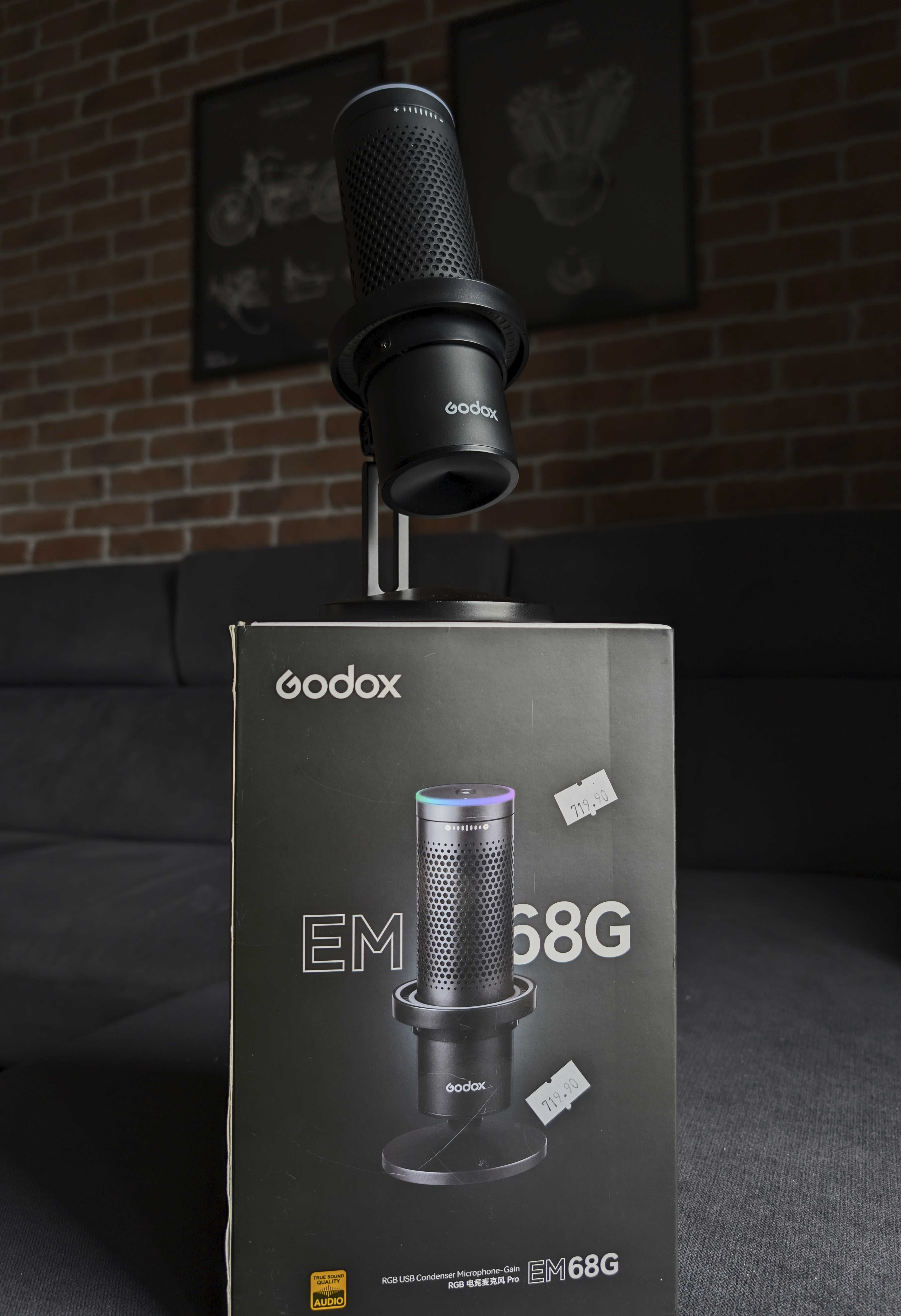 Godox EM68G Mikrofon USB E-Sport Streaming RGB Regulacja Wzmocnienia