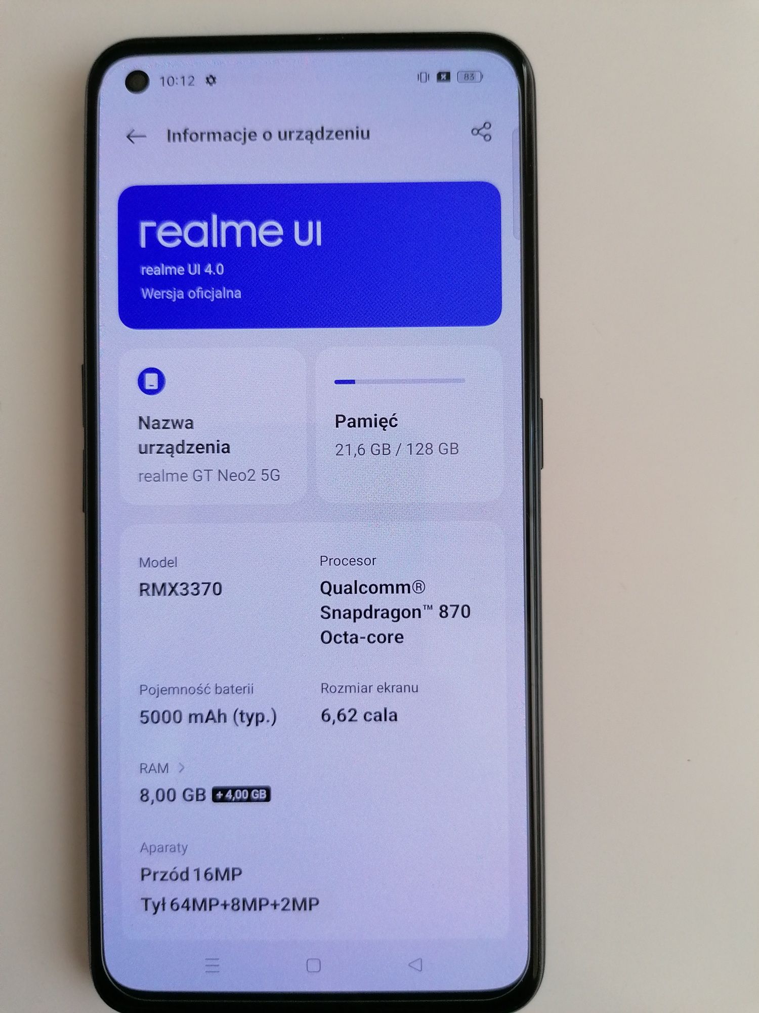 Realme GT neo 2 telefon