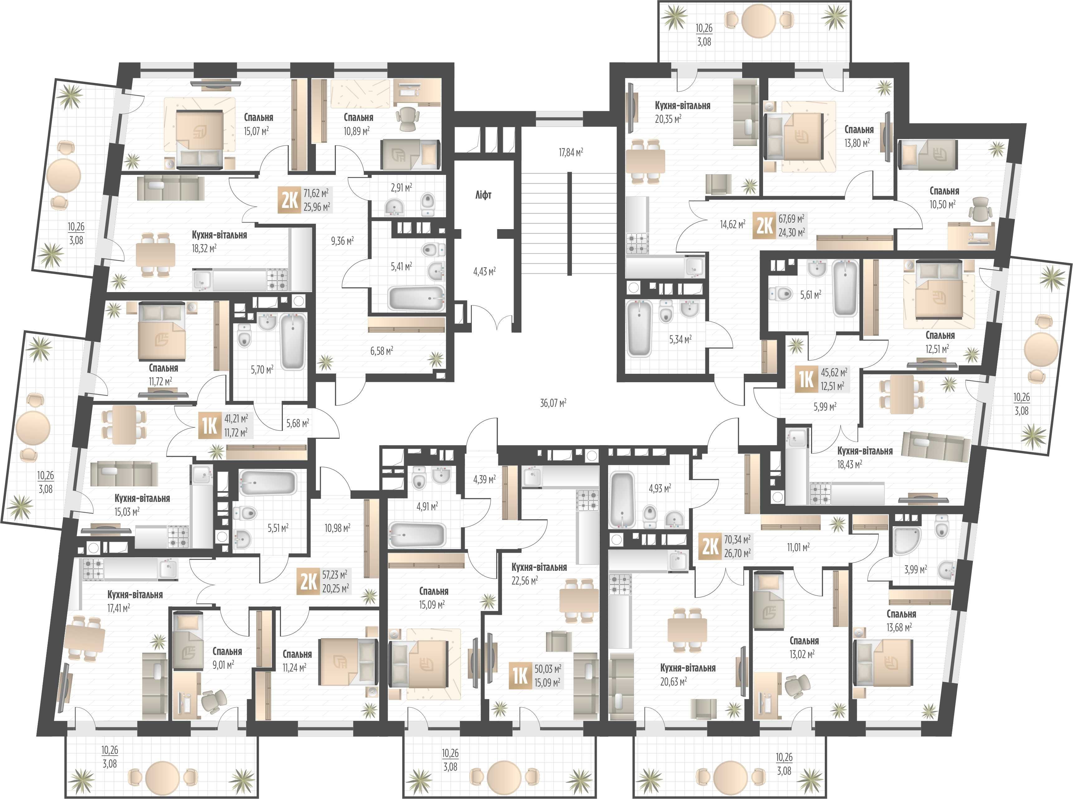 Продаж 2 кім. квартири SOUL PARK вул П. Орлика 70.34 кв.м