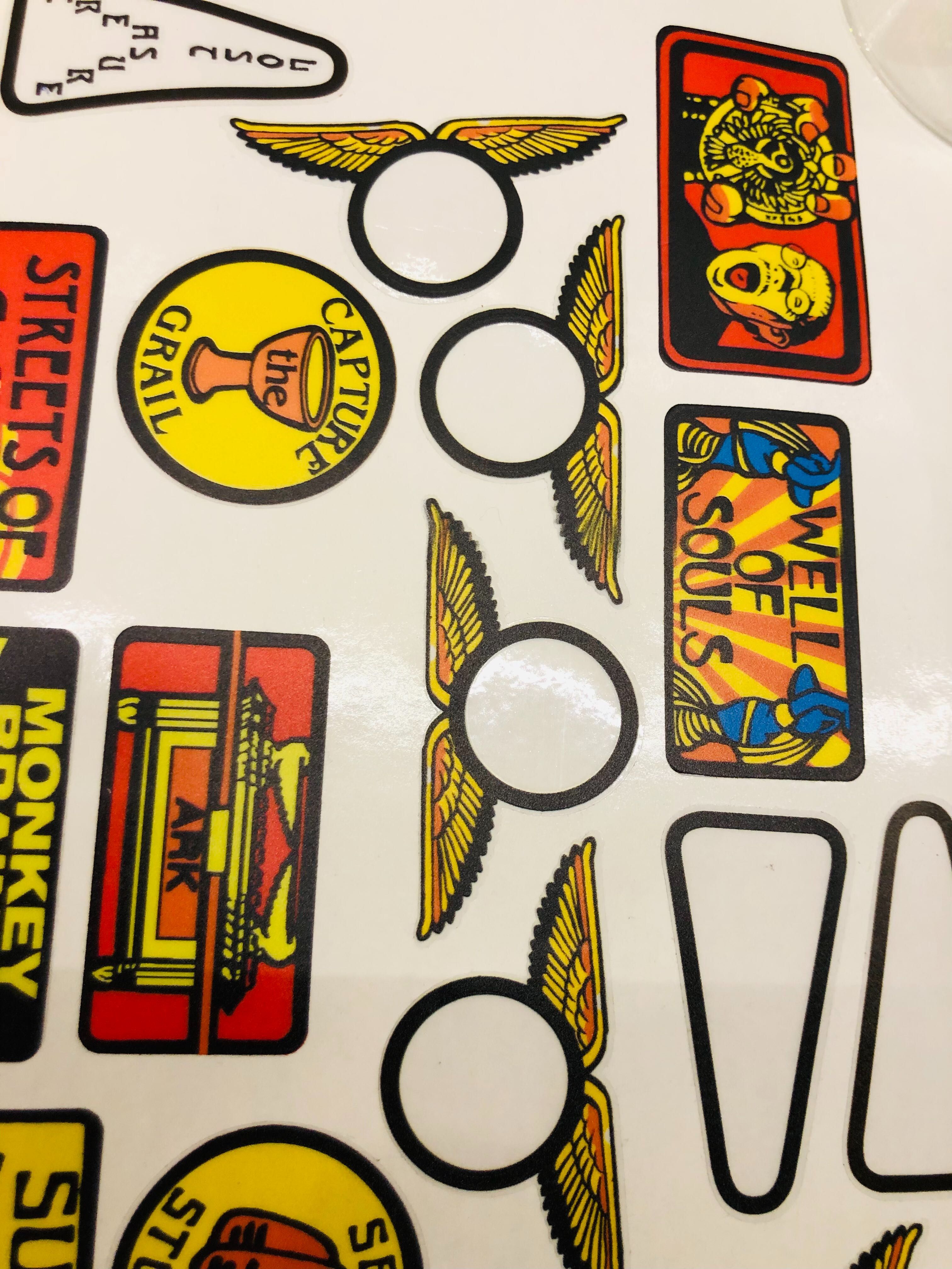 Indiana Jones Insert Decals Fliper pinball Oryginał z USA M.P.