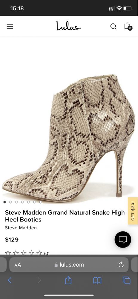 Ботинки на высоком каблуке Steve Madden Grrand Natural Snake