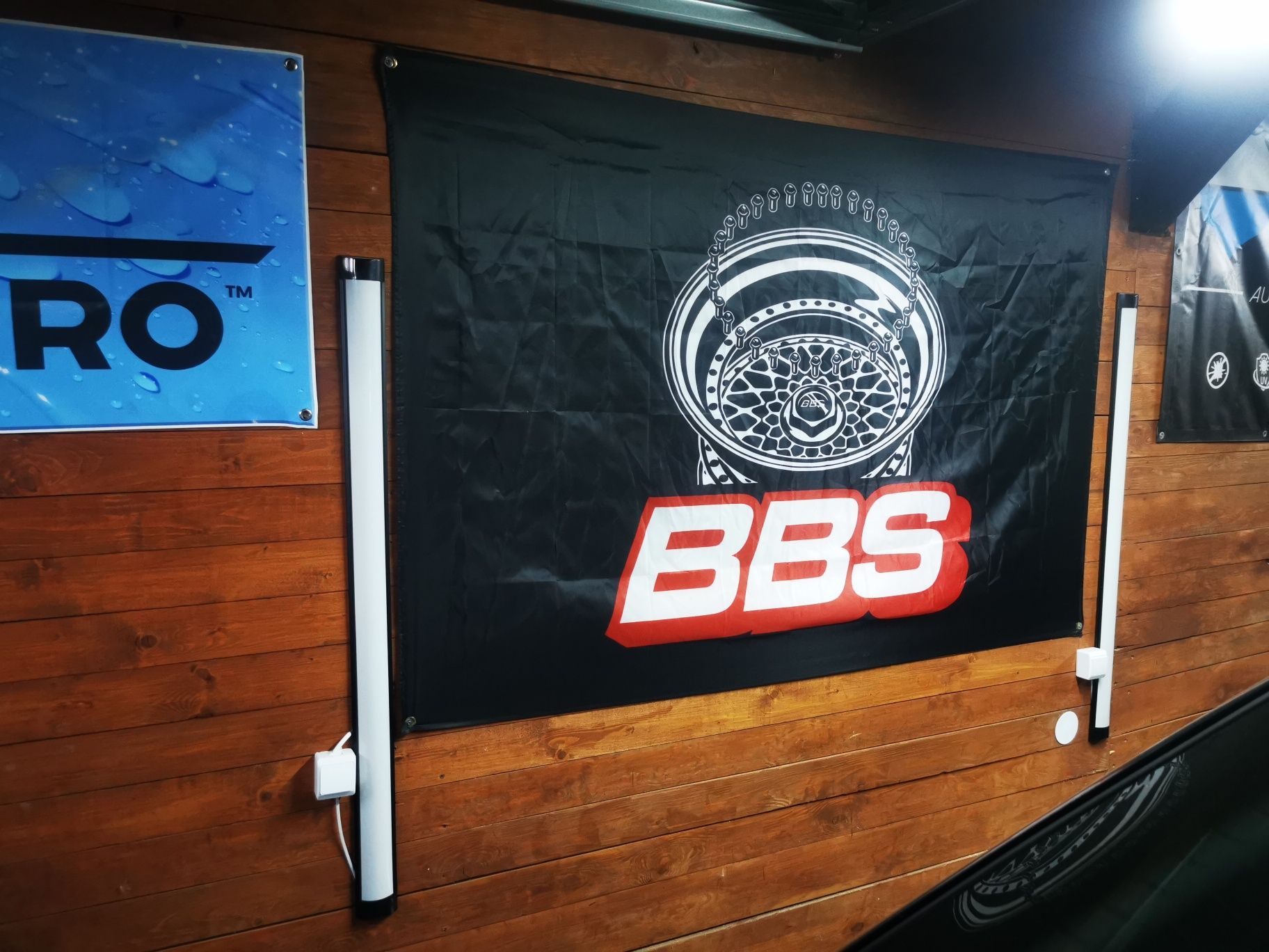 Flaga  baner BBS 3tlg  do pokoju garażu warsztatu tuning custom