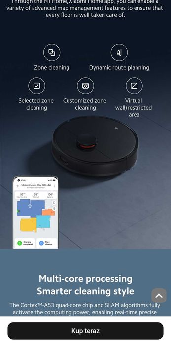 Automatyczny Odkurzacz Xiaomi Mi Robot Vacuum Mop 2 Ultra Zestaw